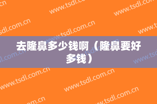 去隆鼻多少钱啊（隆鼻要好多钱）