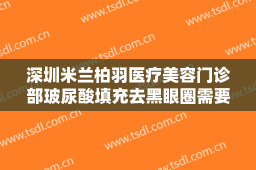 深圳米兰柏羽医疗美容门诊部玻尿酸填充去黑眼圈需要多少费用?有哪些优势?