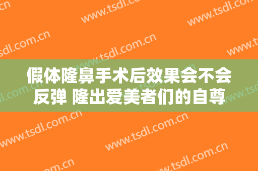 假体隆鼻手术后效果会不会反弹 隆出爱美者们的自尊