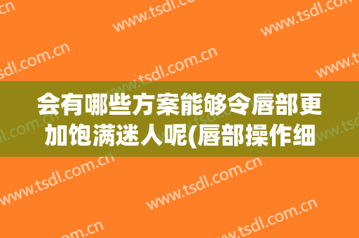 会有哪些方案能够令唇部更加饱满迷人呢(唇部操作细节)