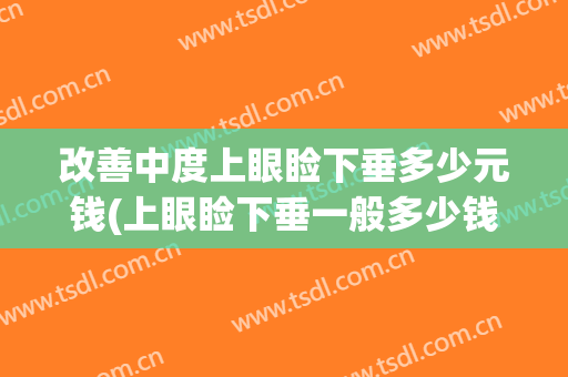 改善中度上眼睑下垂多少元钱(上眼睑下垂一般多少钱)