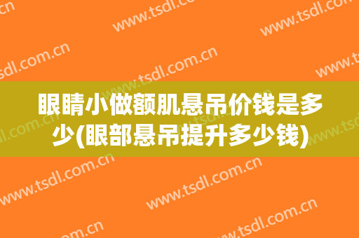 眼睛小做额肌悬吊价钱是多少(眼部悬吊提升多少钱)