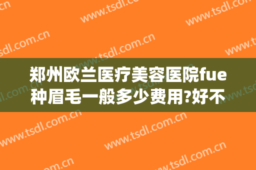 郑州欧兰医疗美容医院fue种眉毛一般多少费用?好不好?(上海种植眉毛医院哪里好)