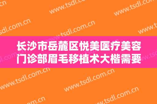 长沙市岳麓区悦美医疗美容门诊部眉毛移植术大楷需要多少钱?贵不贵?