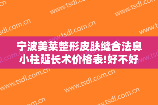 宁波美莱整形皮肤缝合法鼻小柱延长术价格表!好不好?