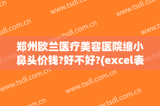 郑州欧兰医疗美容医院缩小鼻头价钱?好不好?(excel表格格式错误如何还原)