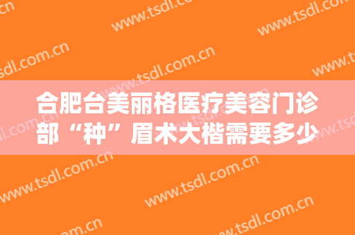 合肥台美丽格医疗美容门诊部“种”眉术大楷需要多少钱?效果怎么样?(合肥台美丽格整形医院电话)