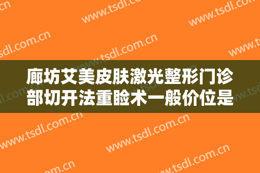 廊坊艾美皮肤激光整形门诊部切开法重睑术一般价位是多少费用?怎么样?