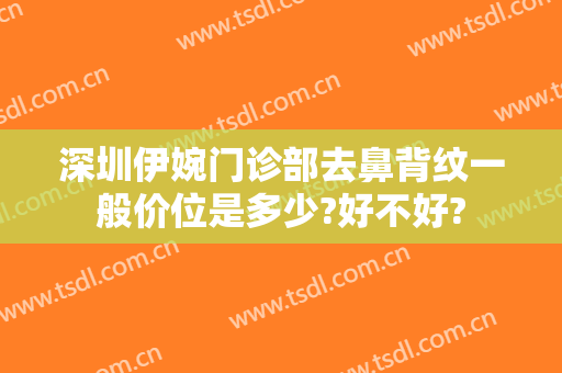 深圳伊婉门诊部去鼻背纹一般价位是多少?好不好?