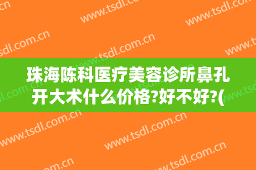 珠海陈科医疗美容诊所鼻孔开大术什么价格?好不好?(珠海陈科医疗美容诊所怎么样)