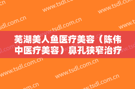 芜湖美人鱼医疗美容（陈伟中医疗美容）鼻孔狭窄治疗需要多少费用?有哪些优势?