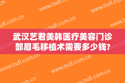 武汉艺君美韩医疗美容门诊部眉毛移植术需要多少钱?多长时间恢复?