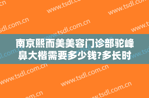 南京熙而美美容门诊部驼峰鼻大楷需要多少钱?多长时间恢复?