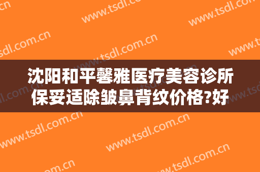 沈阳和平馨雅医疗美容诊所保妥适除皱鼻背纹价格?好不好?