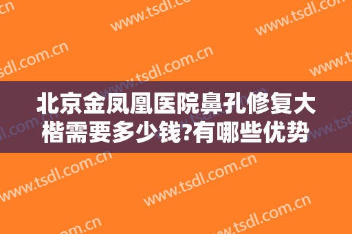 北京金凤凰医院鼻孔修复大楷需要多少钱?有哪些优势?