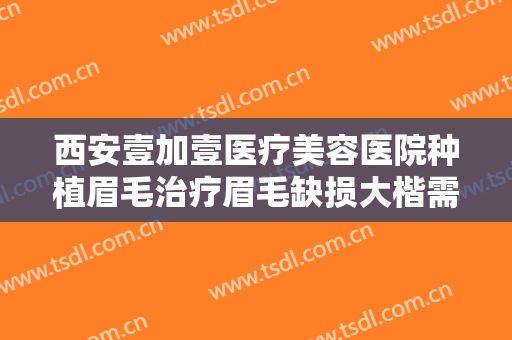 西安壹加壹医疗美容医院种植眉毛治疗眉毛缺损大楷需要多少钱?有哪些优势?