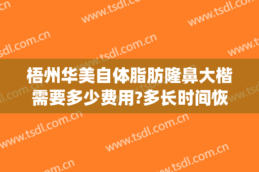梧州华美自体脂肪隆鼻大楷需要多少费用?多长时间恢复?(梧州市华美整形医院)