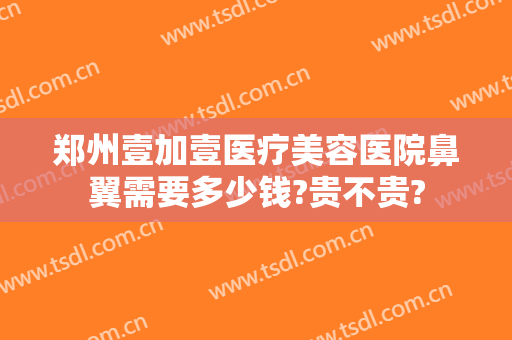 郑州壹加壹医疗美容医院鼻翼需要多少钱?贵不贵?