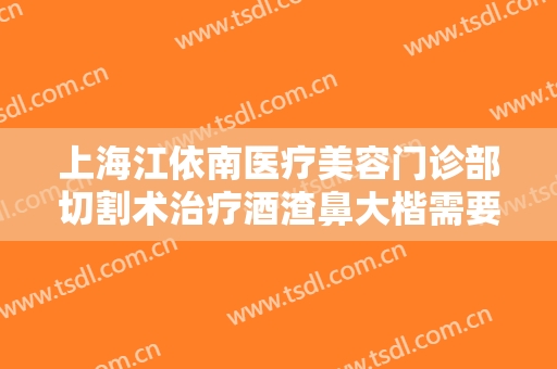 上海江依南医疗美容门诊部切割术治疗酒渣鼻大楷需要多少费用?效果怎么样?