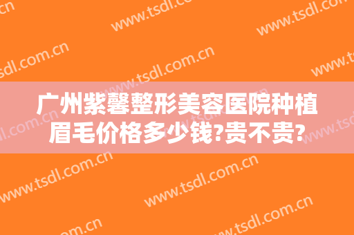 广州紫馨整形美容医院种植眉毛价格多少钱?贵不贵?
