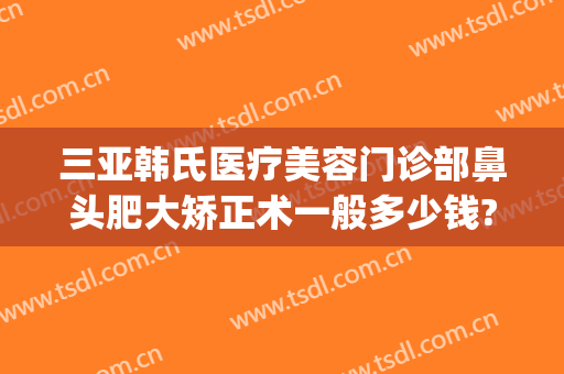 三亚韩氏医疗美容门诊部鼻头肥大矫正术一般多少钱?贵不贵?(亚韩隆鼻整容多少钱)