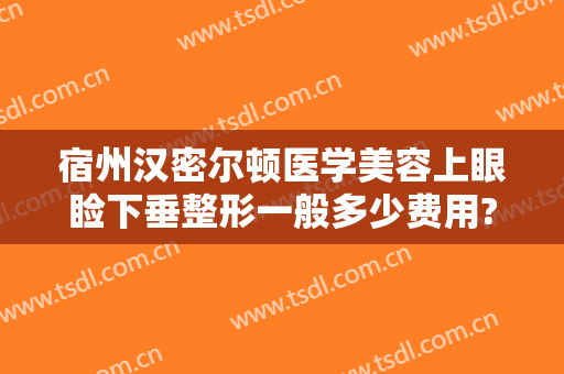宿州汉密尔顿医学美容上眼睑下垂整形一般多少费用?效果怎么样?