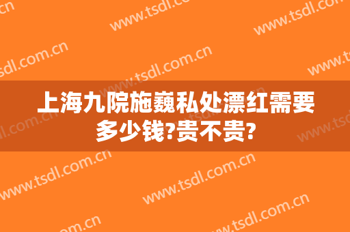 上海九院施巍私处漂红需要多少钱?贵不贵?