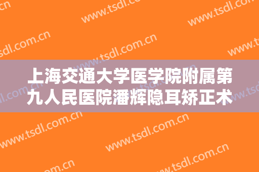 上海交通大学医学院附属第九人民医院潘辉隐耳矫正术需要多少钱?怎么样?