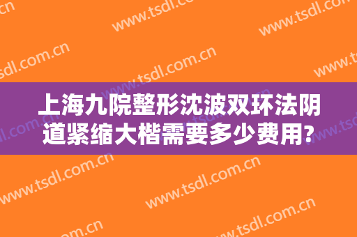 上海九院整形沈波双环法阴道紧缩大楷需要多少费用?可靠吗?