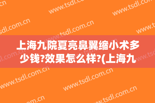 上海九院夏亮鼻翼缩小术多少钱?效果怎么样?(上海九院缩鼻翼价格)