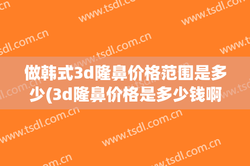 做韩式3d隆鼻价格范围是多少(3d隆鼻价格是多少钱啊)