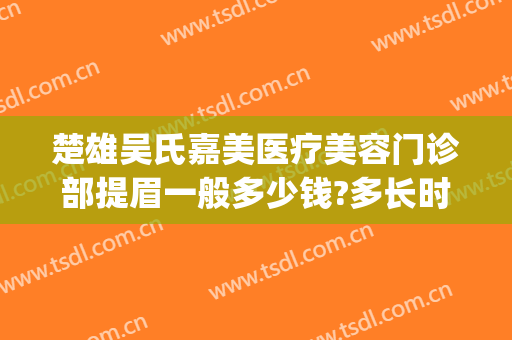 楚雄吴氏嘉美医疗美容门诊部提眉一般多少钱?多长时间恢复?(楚雄吴氏整形美容医院)