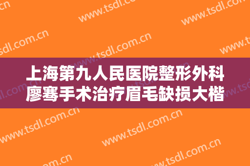 上海第九人民医院整形外科廖骞手术治疗眉毛缺损大楷需要多少钱?好不好?