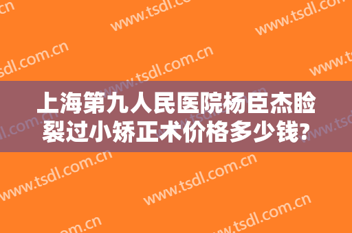 上海第九人民医院杨臣杰睑裂过小矫正术价格多少钱?靠谱吗?