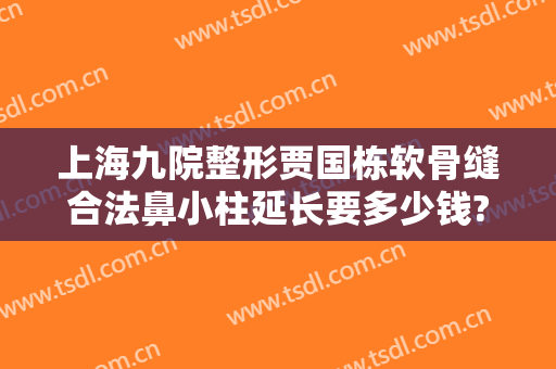 上海九院整形贾国栋软骨缝合法鼻小柱延长要多少钱?有哪些优势?