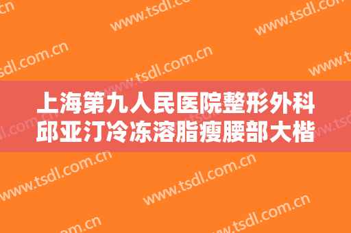 上海第九人民医院整形外科邱亚汀冷冻溶脂瘦腰部大楷需要多少钱?靠谱吗?