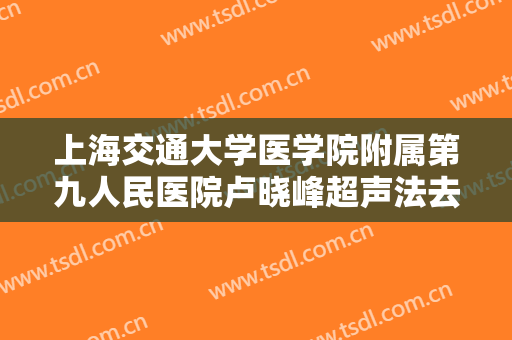 上海交通大学医学院附属第九人民医院卢晓峰超声法去眼袋要多少钱?效果怎么样?