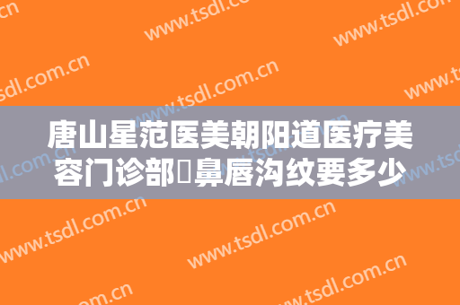 唐山星范医美朝阳道医疗美容门诊部袪鼻唇沟纹要多少钱?效果怎么样?