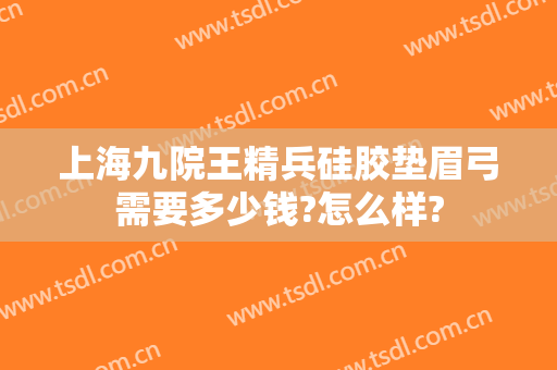 上海九院王精兵硅胶垫眉弓需要多少钱?怎么样?