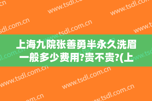 上海九院张善勇半永久洗眉一般多少费用?贵不贵?(上海九院提眉价格表)