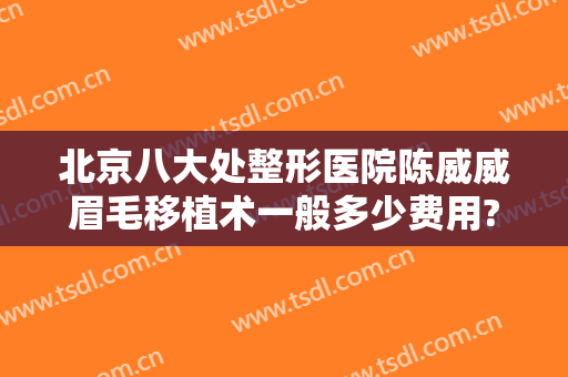 北京八大处整形医院陈威威眉毛移植术一般多少费用?怎么样?