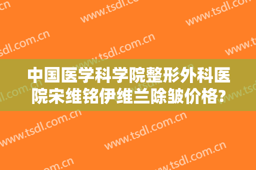 中国医学科学院整形外科医院宋维铭伊维兰除皱价格?贵不贵?