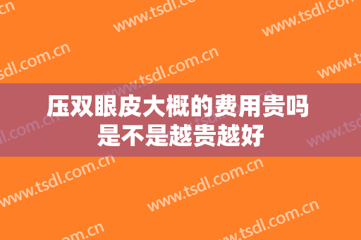 压双眼皮大概的费用贵吗 是不是越贵越好