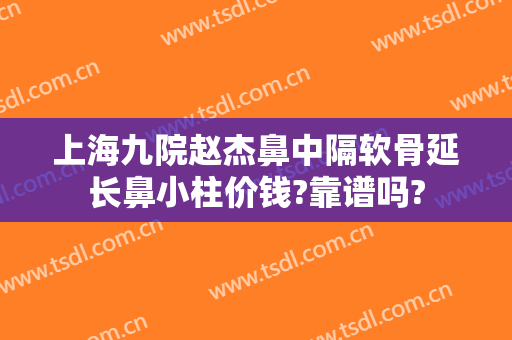 上海九院赵杰鼻中隔软骨延长鼻小柱价钱?靠谱吗?