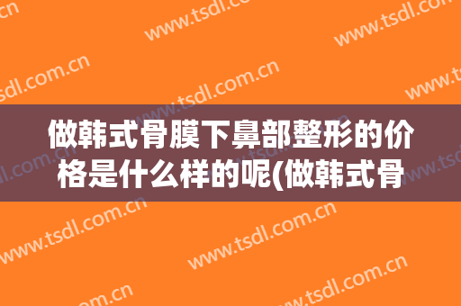 做韩式骨膜下鼻部整形的价格是什么样的呢(做韩式骨膜下鼻部整形的价格是什么样的呢图片)