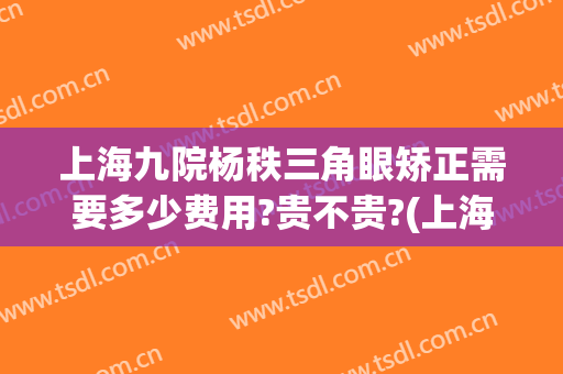 上海九院杨秩三角眼矫正需要多少费用?贵不贵?(上海九院正畸杨秩)