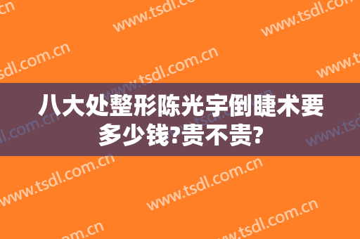 八大处整形陈光宇倒睫术要多少钱?贵不贵?