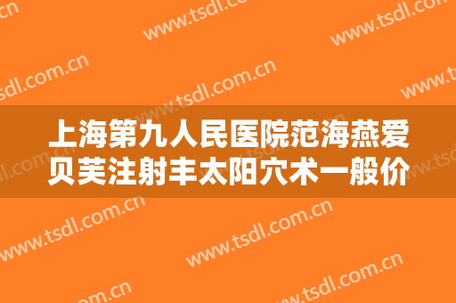 上海第九人民医院范海燕爱贝芙注射丰太阳穴术一般价位是多少?贵不贵?