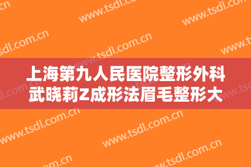 上海第九人民医院整形外科武晓莉Z成形法眉毛整形大楷需要多少钱?可靠吗?