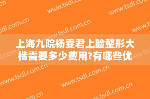 上海九院杨雯君上睑整形大楷需要多少费用?有哪些优势?